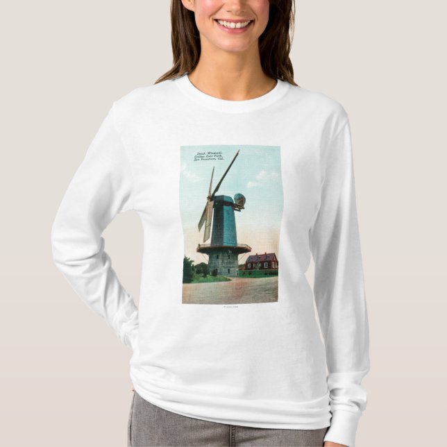Beskåda av holländsk kvarn på Golden Gate Parket T Shirt (Framsida)