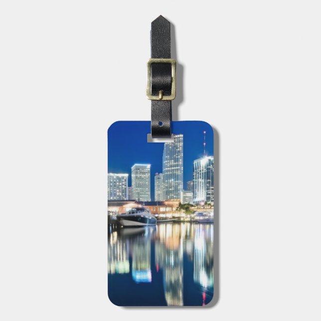 Beskåda av horisont med reflexion i vatten, Miami Bagagebricka (Vertikal Framsida)