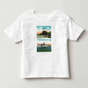 Beskåda av hus för klippastrandbad t shirt