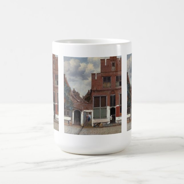 Beskåda av hus i Delft lite gatan Kaffemugg (Center)