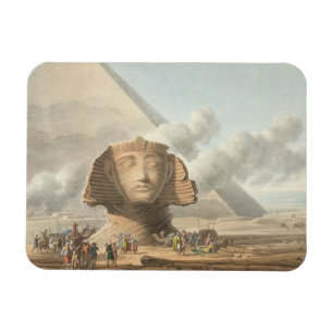 Beskåda av huvudet av sphinxen och pyramiden av magnet