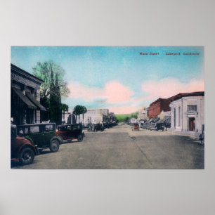 Beskåda av huvudsakliga StreetLakeport, CA Poster