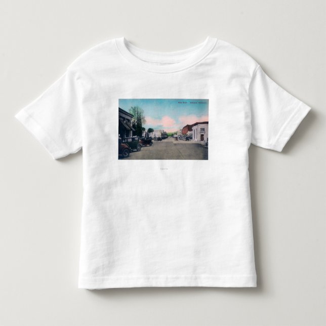 Beskåda av huvudsakliga StreetLakeport, CA Tee (Framsida)