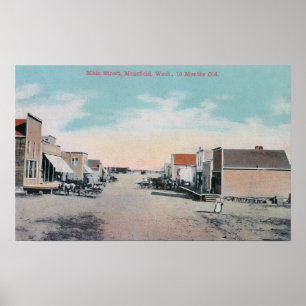 Beskåda av huvudsakliga StreetMansfield, WA Poster