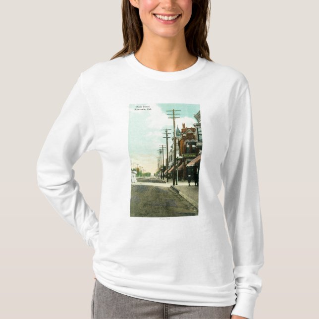 Beskåda av huvudsakliga StreetMonrovia, CA Tee Shirt (Framsida)