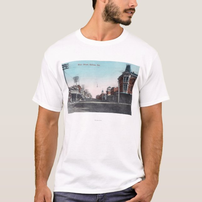 Beskåda av huvudsakliga StreetSalinas, CA Tee (Framsida)