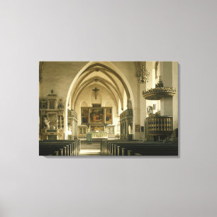 Beskåda av insidan av kyrkan med canvastryck