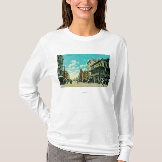 Beskåda av J och den Mariposa gatan CornerFresno, Tee (Framsida)