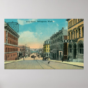 Beskåda av järnekgatan YMCABellingham, WA Poster