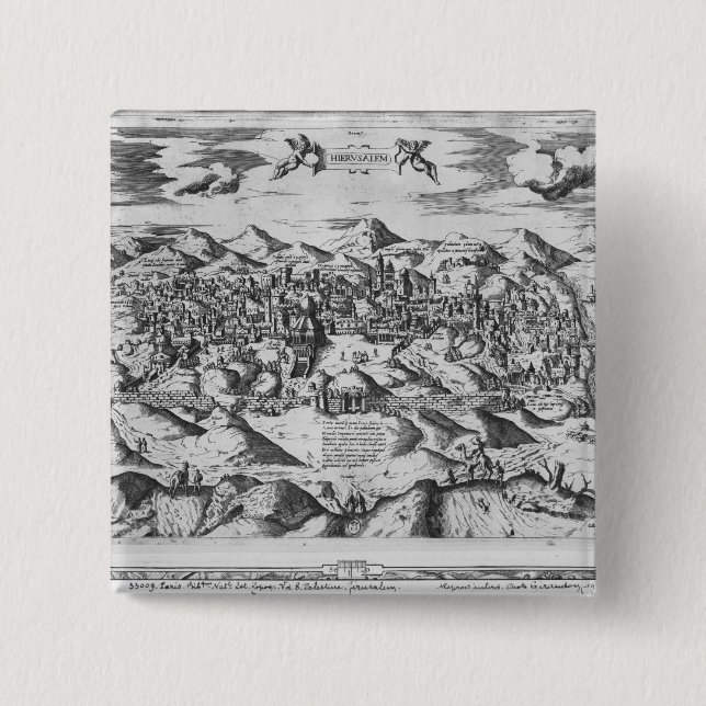 Beskåda av Jerusalem, 1570? Knapp (Framsida)