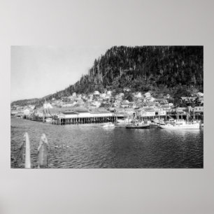 Beskåda av Ketchikan, Alaska strand fotograferar Poster