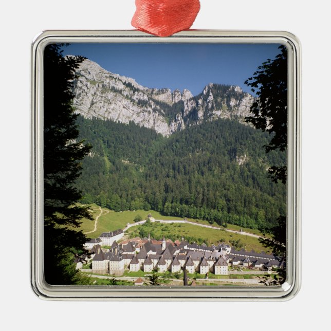 Beskåda av klosterkomplex julgransprydnad metall (Framsidan)