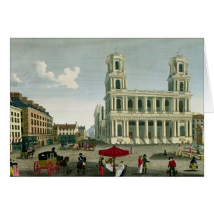 Beskåda av kyrkan av Sanktt-Sulpice Hälsningskort