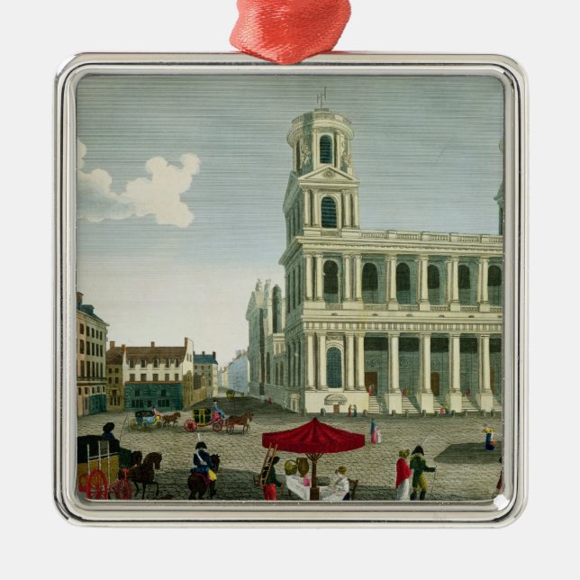 Beskåda av kyrkan av Sanktt-Sulpice Julgransprydnad Metall (Framsidan)