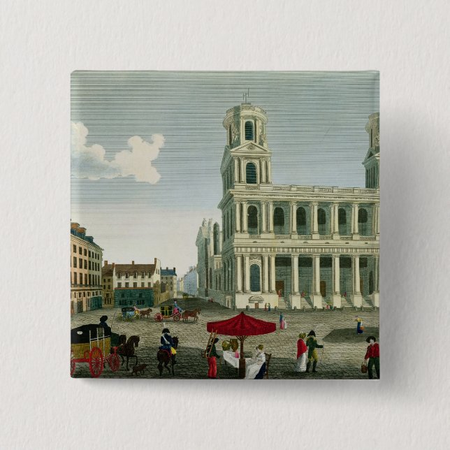 Beskåda av kyrkan av Sanktt-Sulpice Knapp (Framsida)