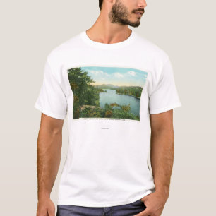 Beskåda av lägre Saranac sjö från den rättframa ön T-shirt