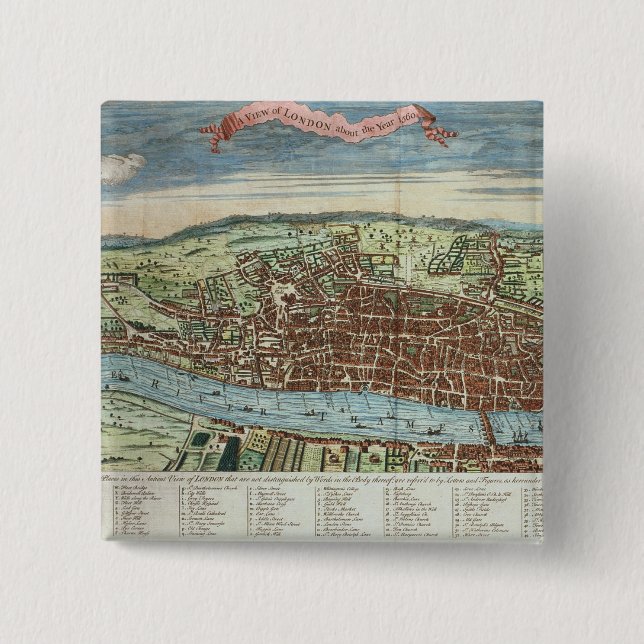 Beskåda av London, c.1560 Knapp (Framsida)