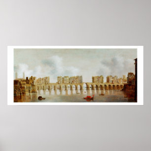 Beskåda av London överbryggar, c.1632 (olja på Poster