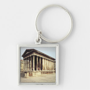 Beskåda av Maisonen Carree, c.19 BC Fyrkantig Silverfärgad Nyckelring