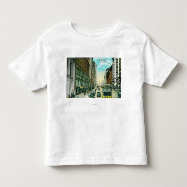 Beskåda av marknadsför gatan från den anslags- t-shirt (Framsida)
