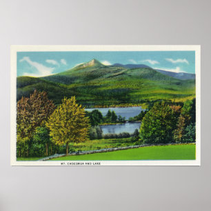 Beskåda av monteringen Chocorua och sjön Poster
