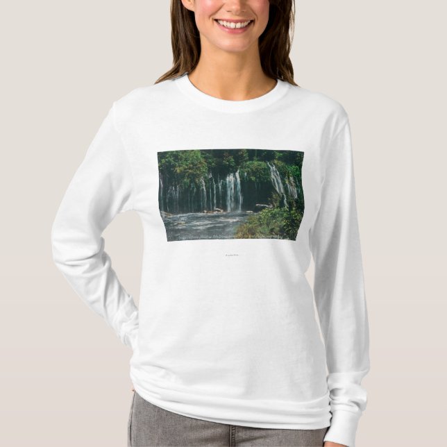 Beskåda av Mossbrae FallsShasta vårar, CA T Shirt (Framsida)
