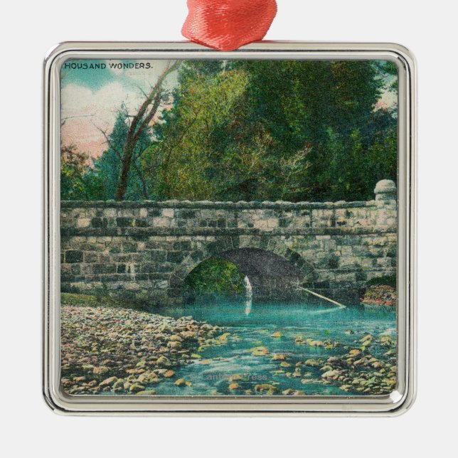 Beskåda av Napaet County BridgeNapa, CA Julgransprydnad Metall (Framsidan)