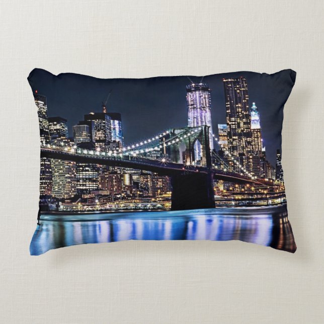 Beskåda av News York Brooklyn överbryggar Prydnadskudde (Framsidan)