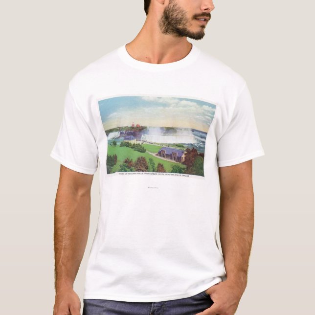 Beskåda av Niagara Falls från Oakes drev T-shirt (Framsida)