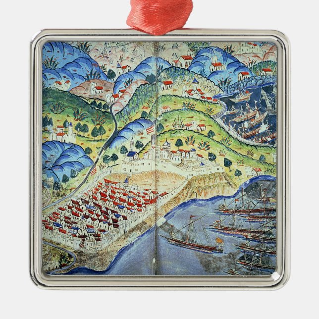 Beskåda av Nice, från 'Suleymanname'en Julgransprydnad Metall (Framsidan)