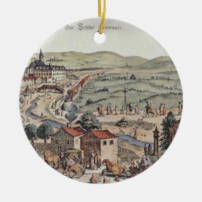 Beskåda av norden av Wien med Schlosen Hernal Julgransprydnad Keramik (Framsidan)