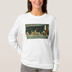 Beskåda av nya kinesiska invandrare på trottoare t shirt