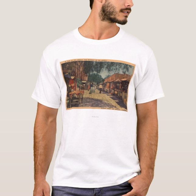 Beskåda av Olvera St. (El Paso de Los Angeles) T-shirt (Framsida)