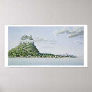 Beskåda av ön av Bora Bora, från 'resaautomatis Poster
