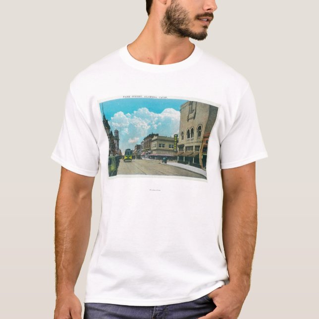 Beskåda av parkerar StreetAlameda, CA Tee Shirt (Framsida)