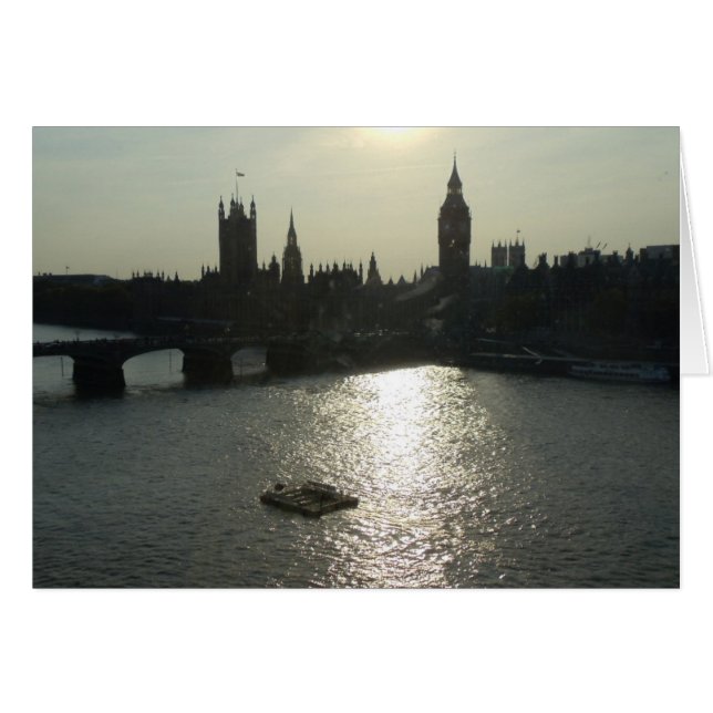 Beskåda av parlamentet från det London ögat Hälsningskort (Framsidan Horizontal)