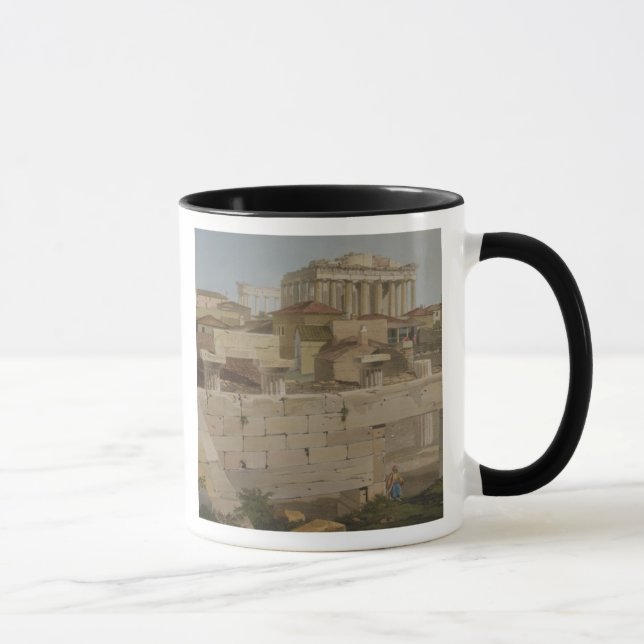 Beskåda av parthenonen från Propylaeaen, plätera 7 Mugg (Höger)