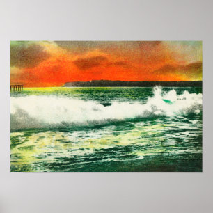 Beskåda av pekar Loma på SunsetCoronado, CA Poster