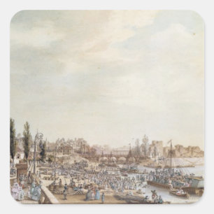 Beskåda av porten St Paul, Paris, 1782 Fyrkantigt Klistermärke