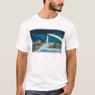 Beskåda av Portland den Head fyren på den Casco T Shirt