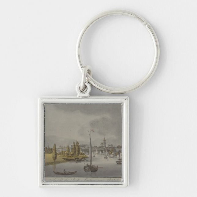 Beskåda av Potsdam, C. 1796 Fyrkantig Silverfärgad Nyckelring (Framsidan)
