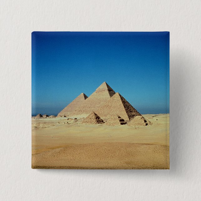 Beskåda av pyramiderna knapp (Framsida)