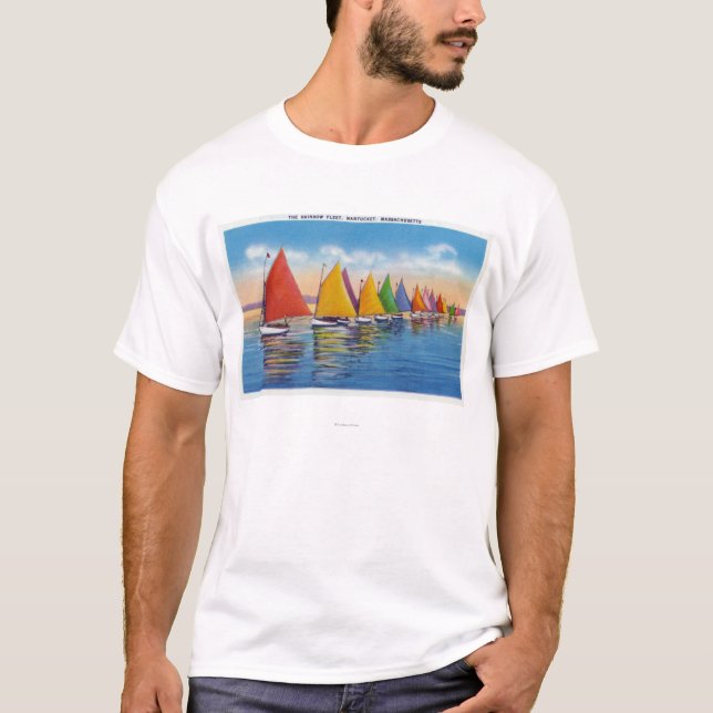 Beskåda av regnbågesegelbåtflottan t shirt (Framsida)