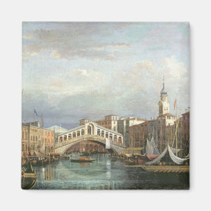 Beskåda av Rialtoen överbryggar i Venedig Magnet