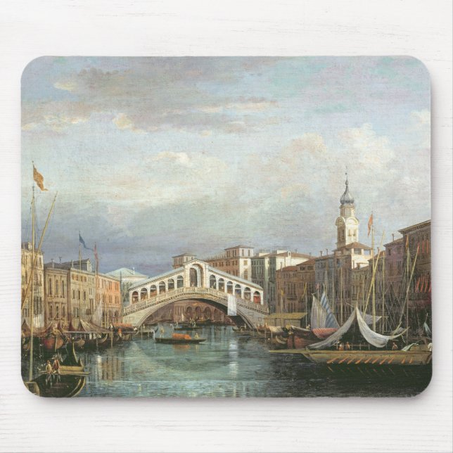 Beskåda av Rialtoen överbryggar i Venedig Musmatta (Framsidan)