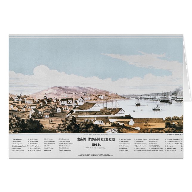 Beskåda av San Francisco, 1849 OBS Kort (Framsidan Horizontal)