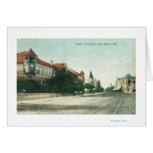 Beskåda av Santa Cruz AvenueLos Gatos, CA Hälsningskort