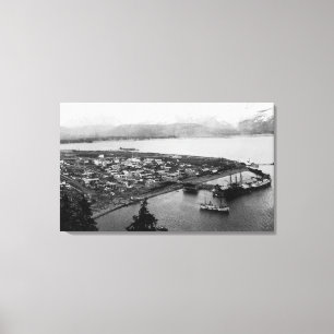 Beskåda av Seward, Alaska från luft fotograferar Canvastryck