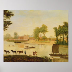 Beskåda av Sheppertonen på floden Thames, after Poster