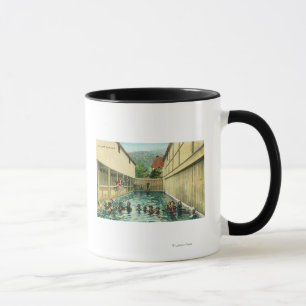 Beskåda av simmare i baden mugg
